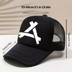 Unisex Mesh Sunshade Breathable Baseball Cap with Triangle Embroidery