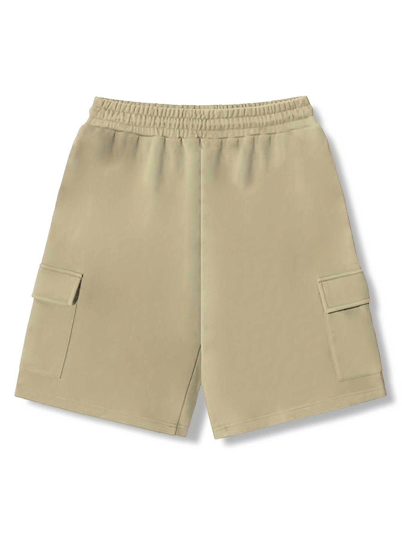 Men's Casual Cargo Shorts Solid Stretch Elastic Waist Drawstring Shorts