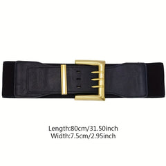 Vintage PU Leather Wide Belt For Women
