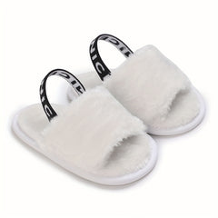 Furry Sandals For Baby Girls Lightweight Non slip Walking Shoes