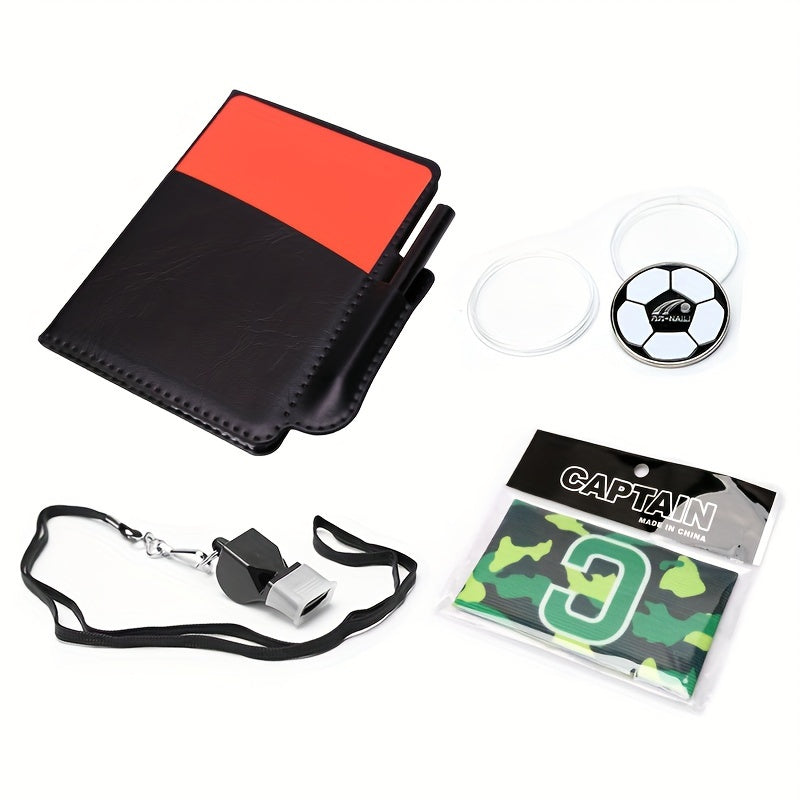 Football Referee Kit w/ Cards, Coin, Whistle, Armband