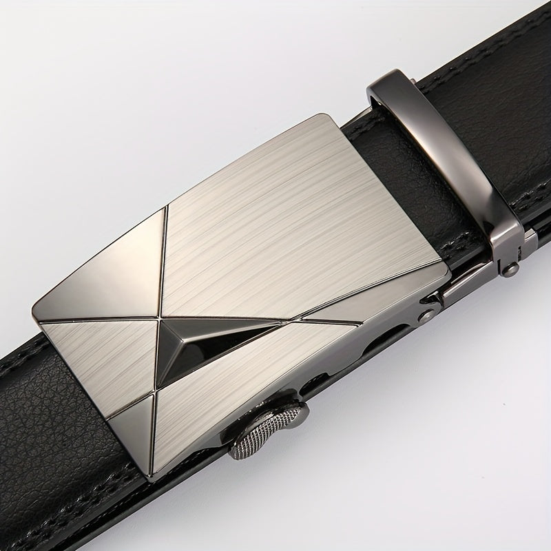 Men's Automatic Buckle Belt PU Leather Business Waist Strap