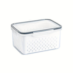 Multifunctional Double Layer Food Storage Containers with Draining Lids