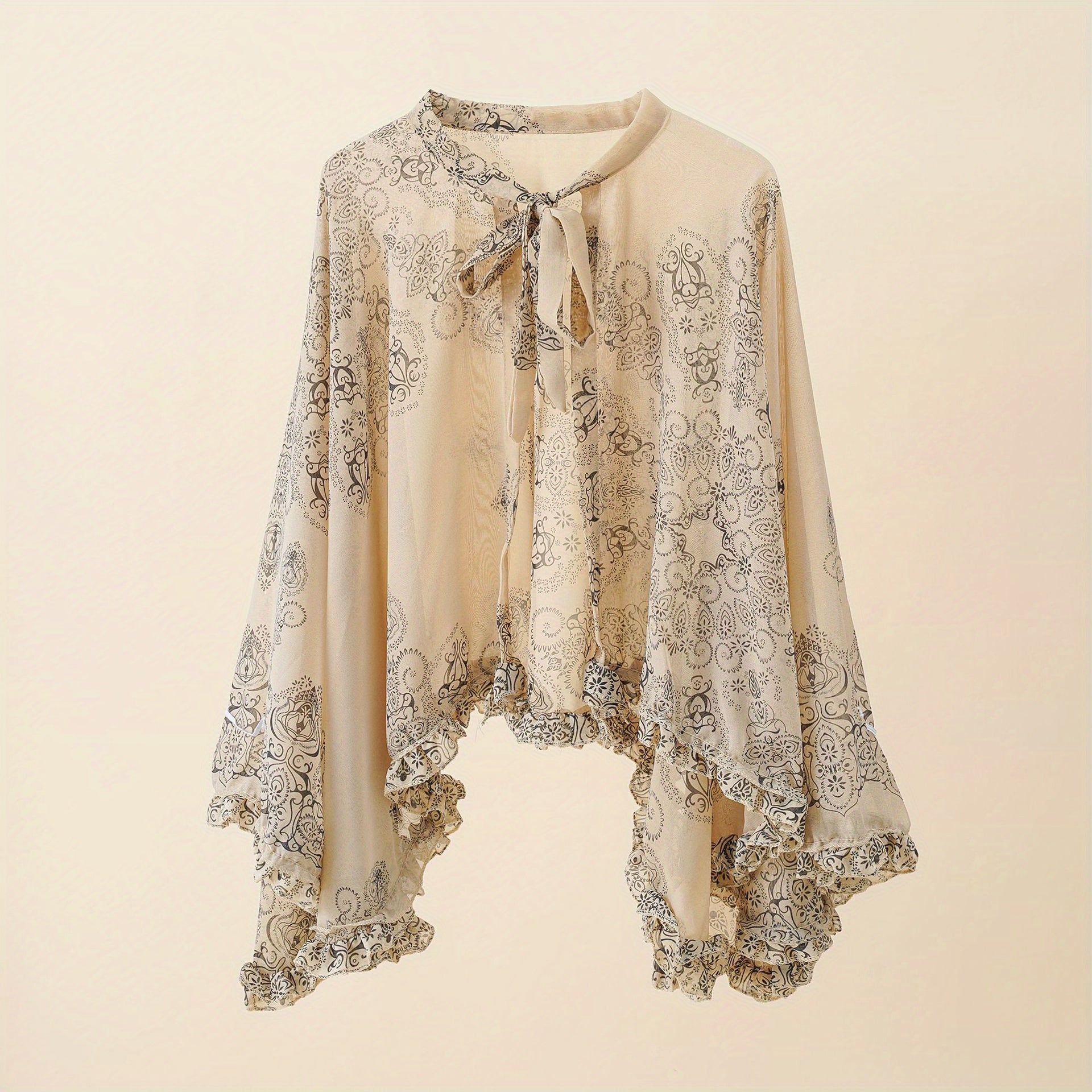 Chiffon Sunshade Shawl Lace Up Cape