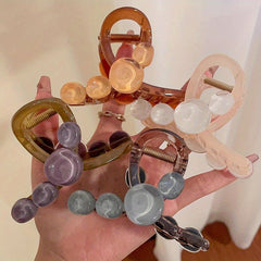 Jelly Ball Decor Hair Claw Style Shark Claw Nonslip Ponytail Holder