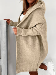 Oversized Knitted Cardigan Long Sleeve Casual Sweater For Winter & Fall