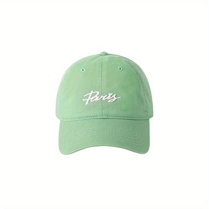 Letter Patch Baseball Cap Mint Green Lightweight Casual Sun Hat