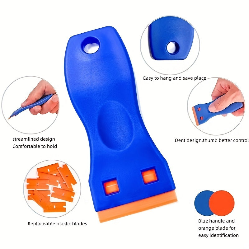 Plastic Razor Blade Scrapers for Glass Windshields and Auto Windows