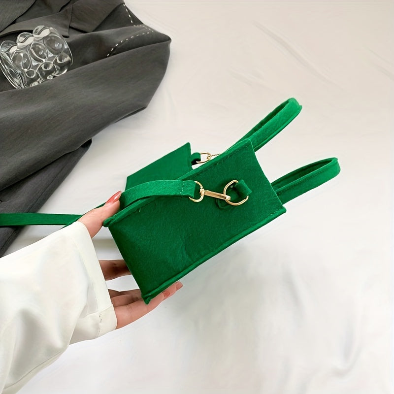Felt Square Shoulder Bag with Mini Purses