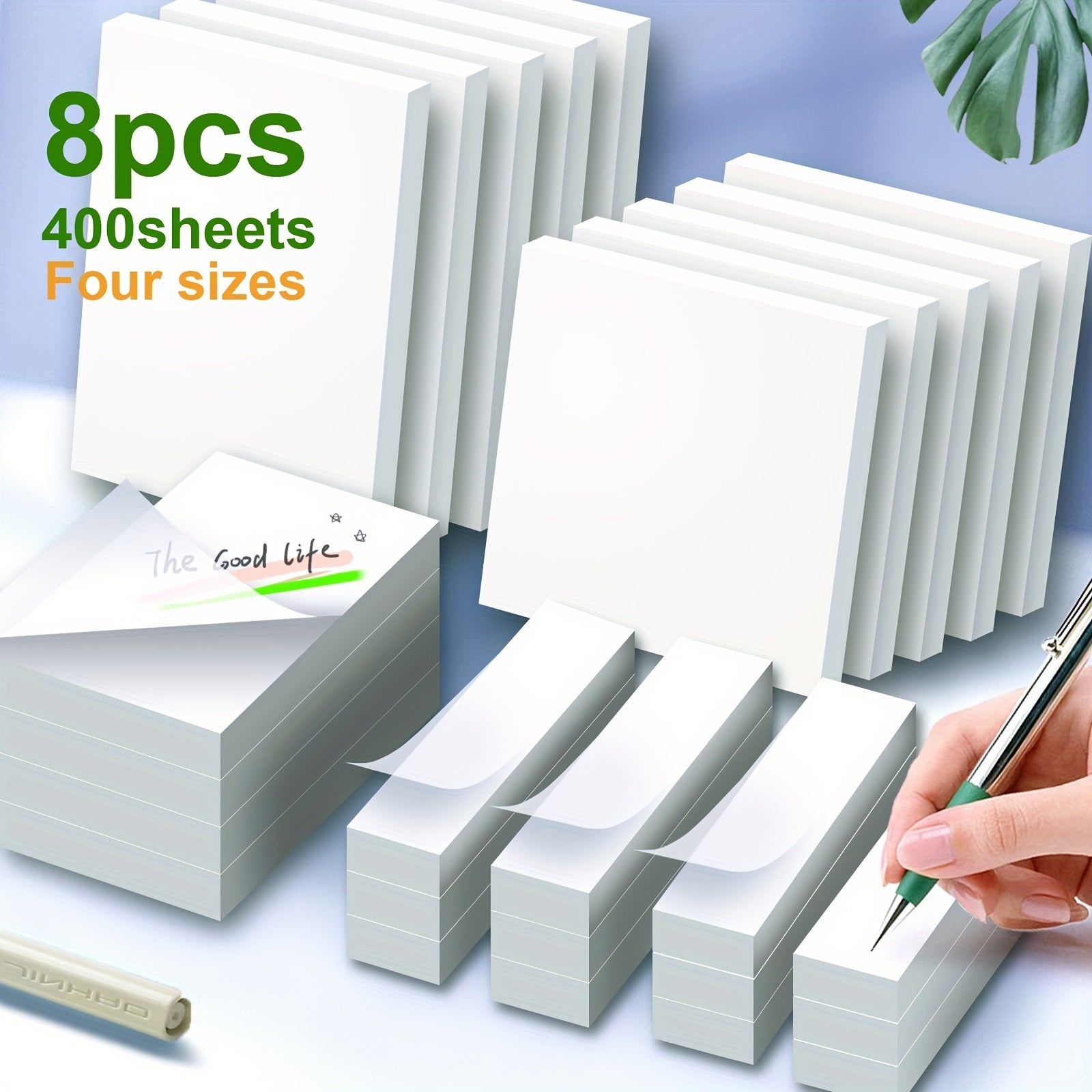 400pcs Transparent Sticky Notes Waterproof Self adhesive Stationery Stickers
