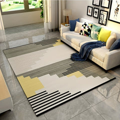 Polyester Nordic Style Carpet Light Minimalist Large Line Living Room Coffee Tab