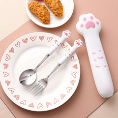 Set of Stainless Steel Coffee Spoon and Salad Fork