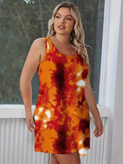  Ombre Tie Dye Print Tank Dress
