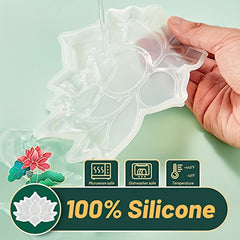 Lotus Flower Coaster Mold Epoxy Resin Casting Silicone Cup Mat Mold
