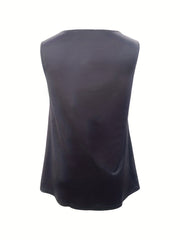 Feather Print Tank Top V Neck Sleeveless