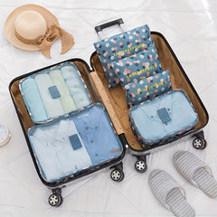 6pcs Lightweight Packing Cubes Set for Suitcase Clothing Underwear Shoes Storage