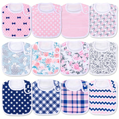 4 Pcs Baby Bandana Drool Bibs Set 100% Organic Cotton for Girls Newborn