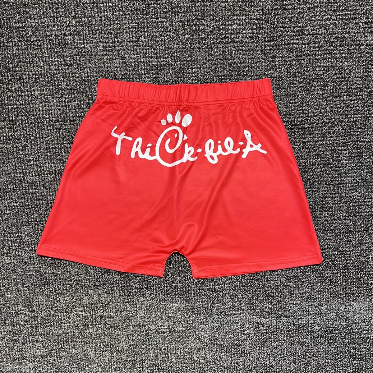 Letter Print Skinny Biker Shorts for Women