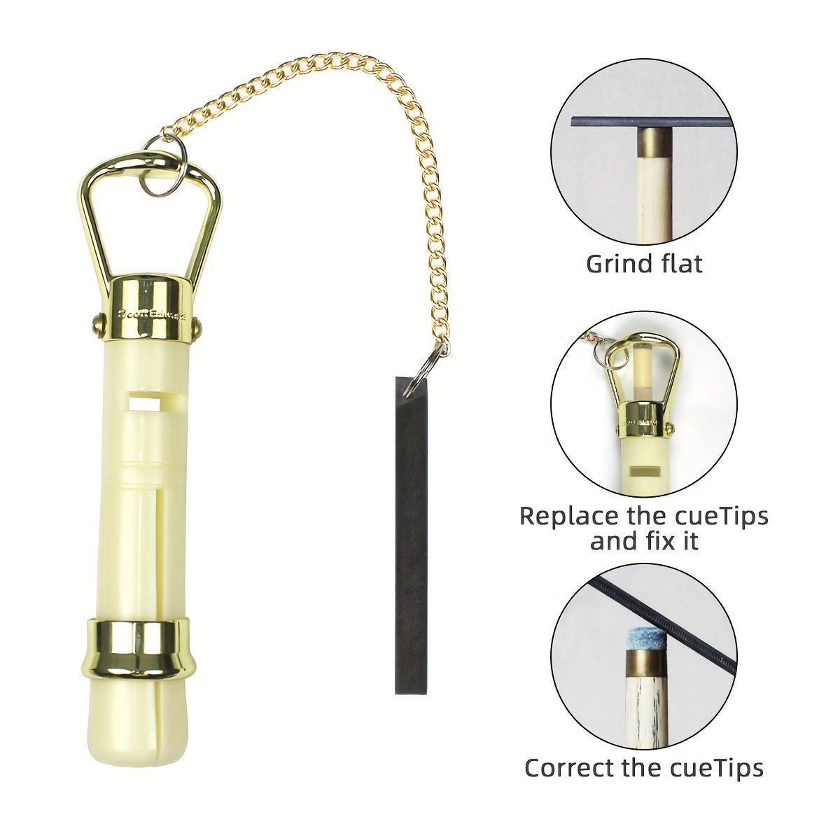 Billiard Tip Press With Plastic Handle Pool Cue Repairer