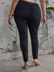 Women's Plus Ripped Cut Out Slim Fit Jeans