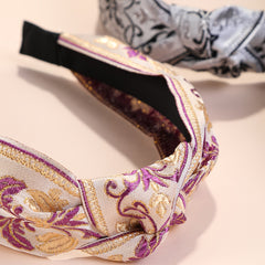 3pcs Ethnic Style Embroidered Headband Knotted Retro Versatile Hair Accessories