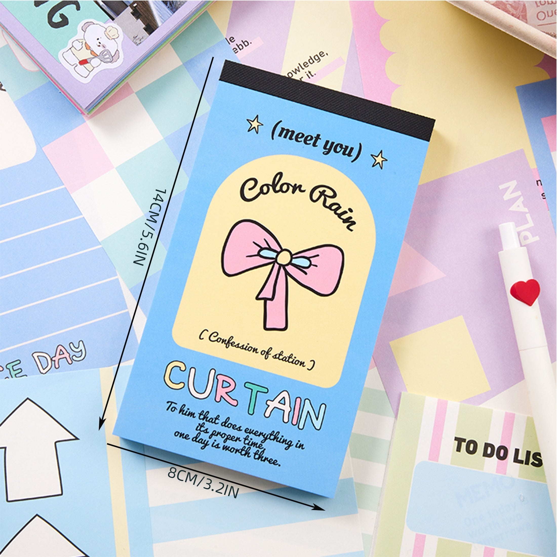 100 Colorful Rainscreen Series Memo Notebook Tearable Message Memo Note Paper