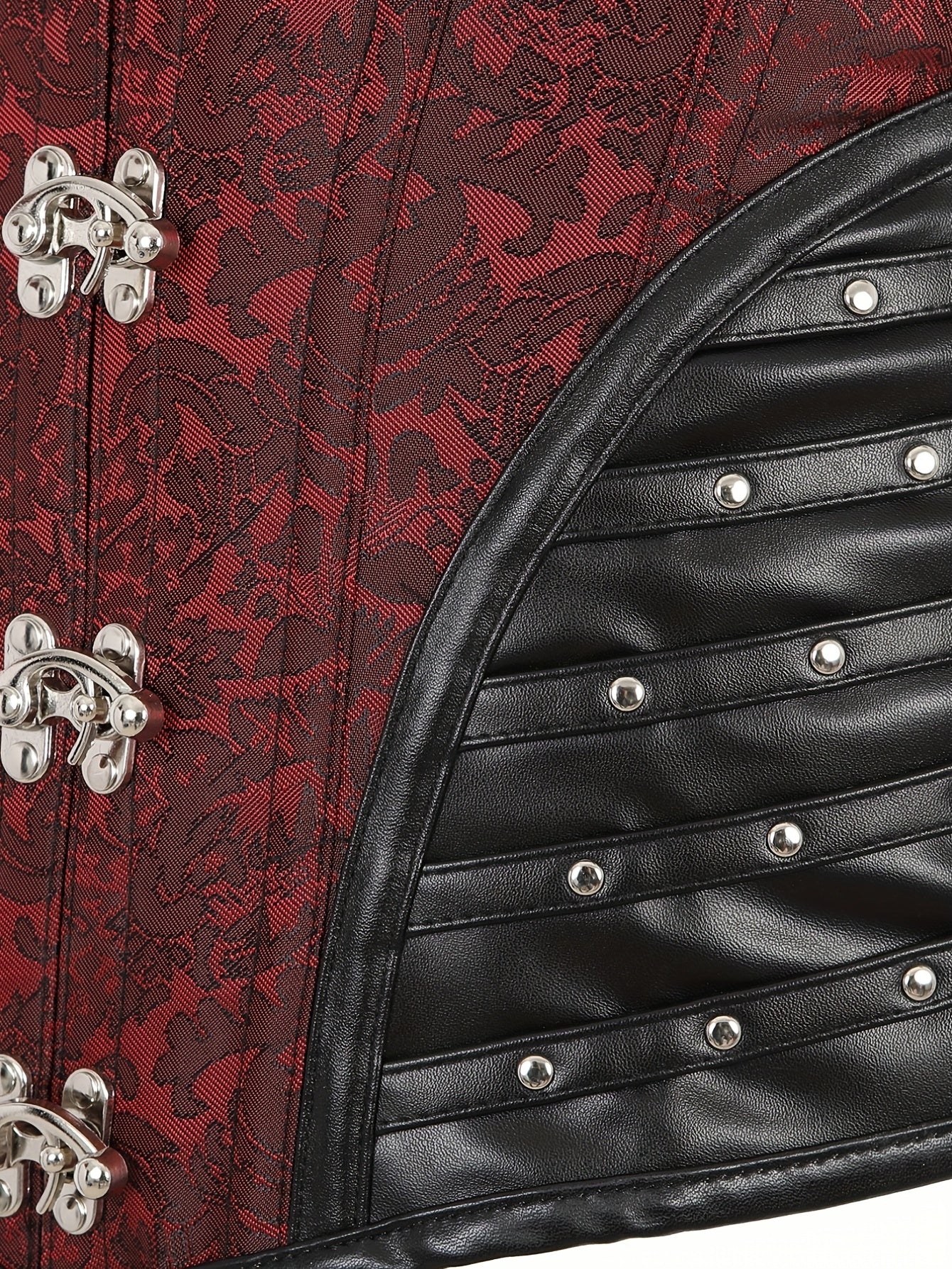 Gothic Strapless Corset Bustier Tummy Control Lace Up Jacquard Body Shaper