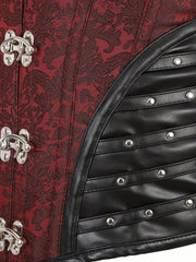 Gothic Strapless Corset Bustier Tummy Control Lace Up Jacquard Body Shaper