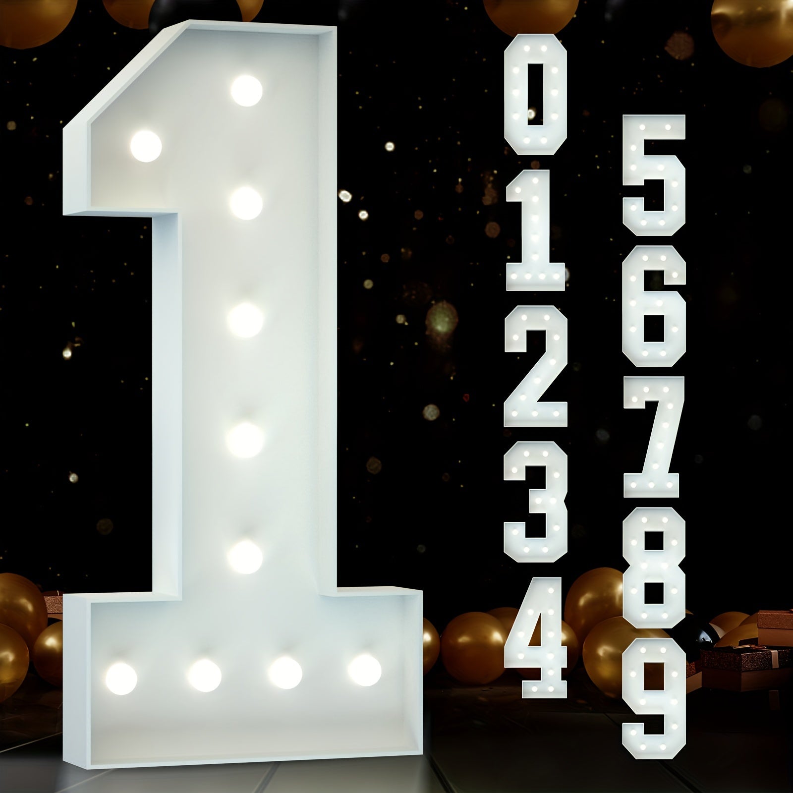Marquee Light Up Numbers 0-9 for Birthday Party Decorations