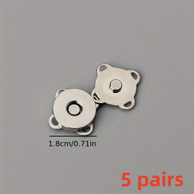 5 Pairs Magnetic Buckle Coat Bag Magnet Buckle DIY Clothing Accessories