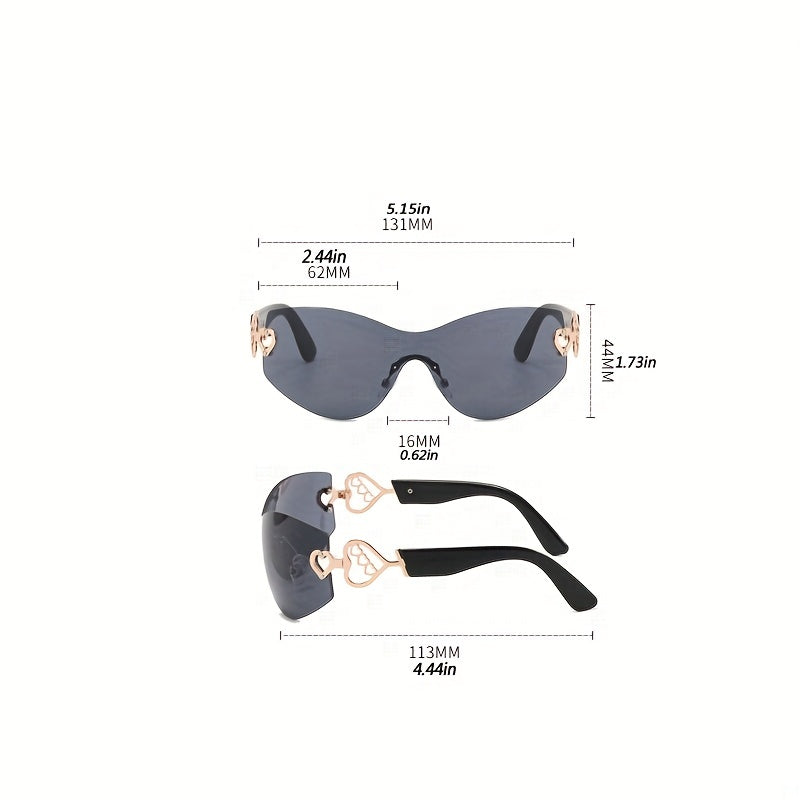 Y2K Heart Hinge Sunglasses Gradient Lens UV400