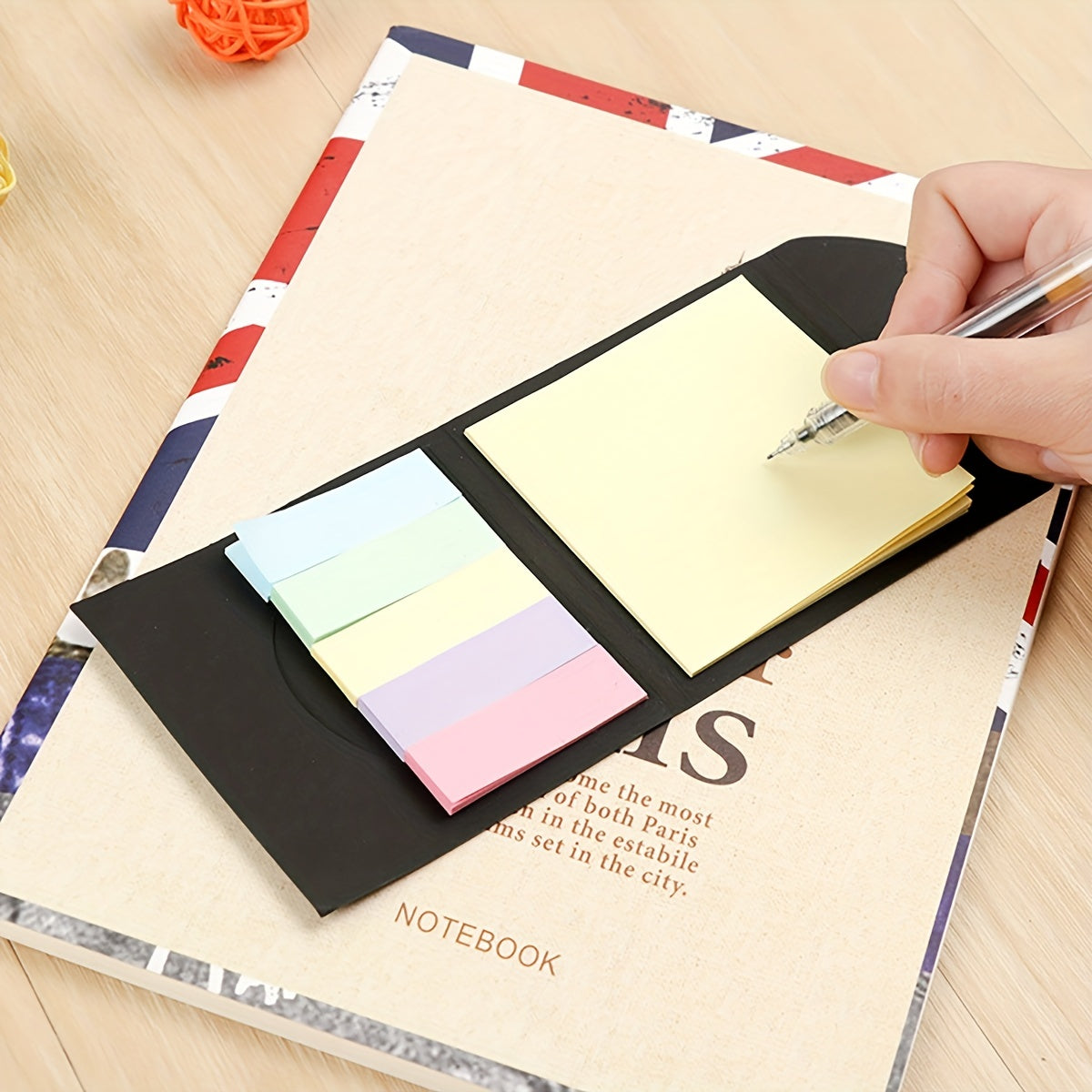 120sheets Cowhide Note Stickers Sticky Notes Memo Pad Set