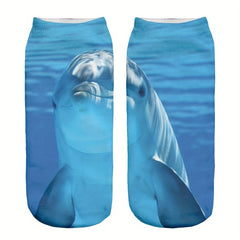 5 Pairs 3D Animal Print Low Cut Women's Socks