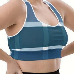  Sports Bra Women's Plus Geo Print Racer Back Bralette