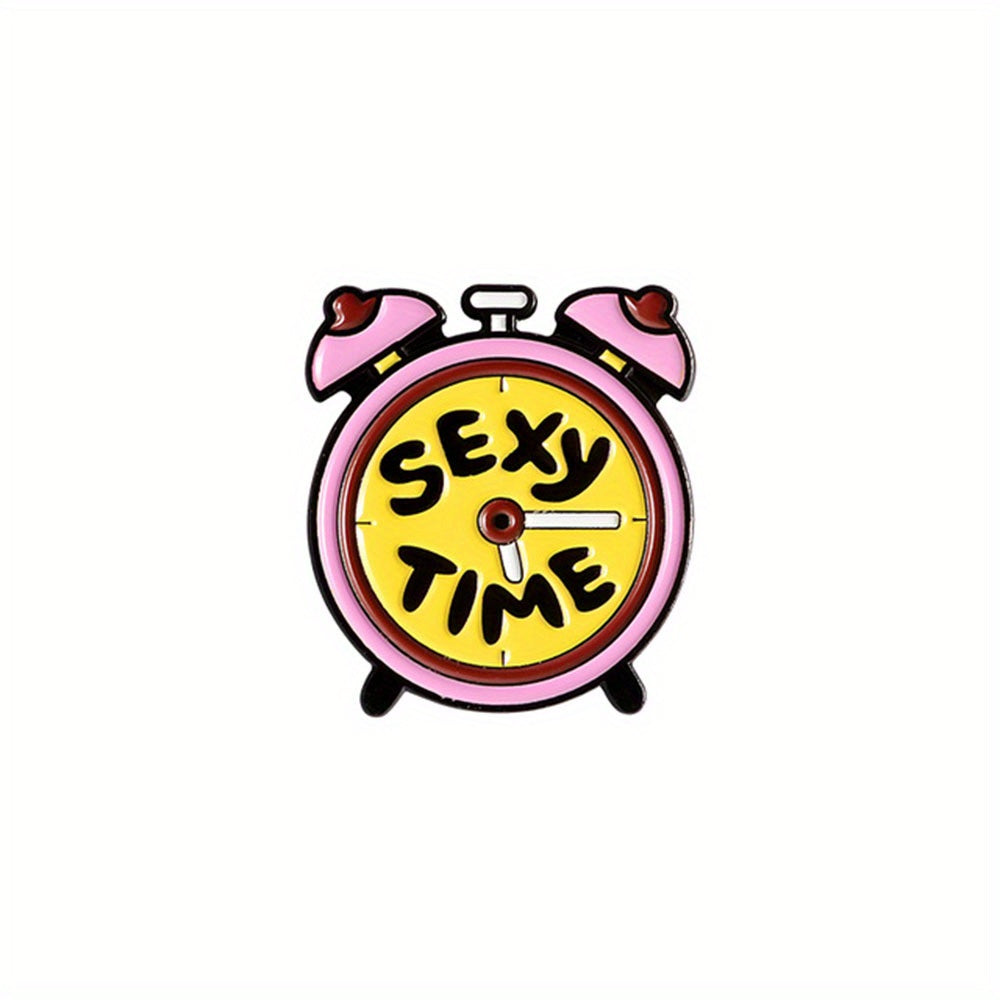 Alarm Clock Robot Phone Brooch Pin for Men