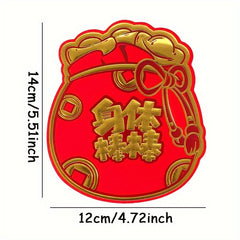 6pcs Dragon Year God of Wealth Pattern Red Envelopes
