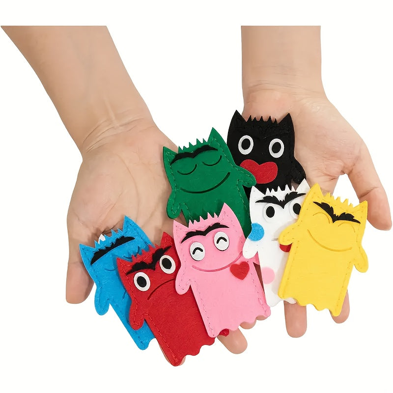 Felt Monster Finger Puppet Set with English Picture Book