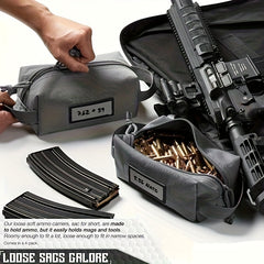 Ammo Pouch Carrier Bag with ID Patches for Range Gear