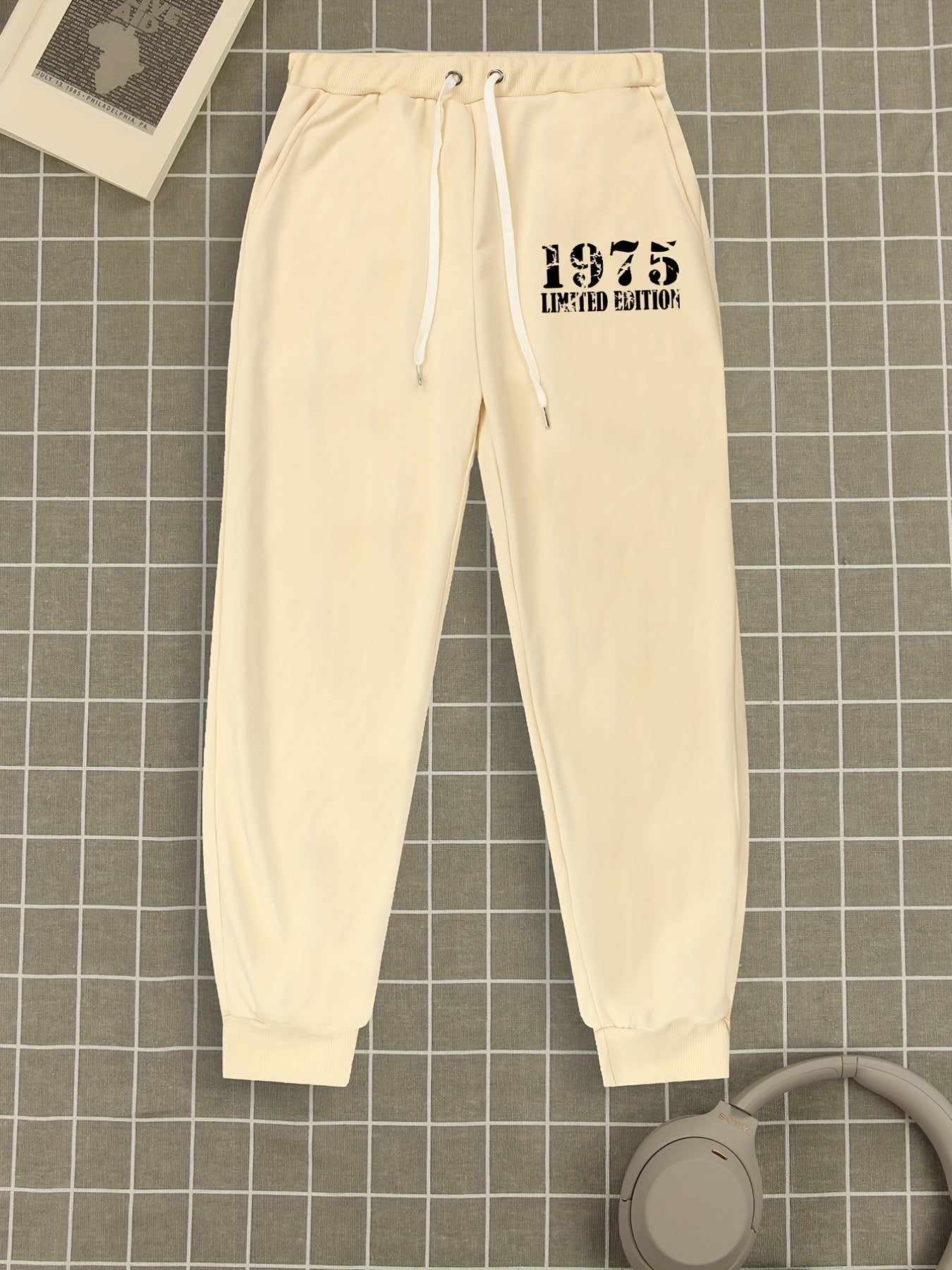 1975 Edition Casual Stretch Drawstring Joggers Men s Pants
