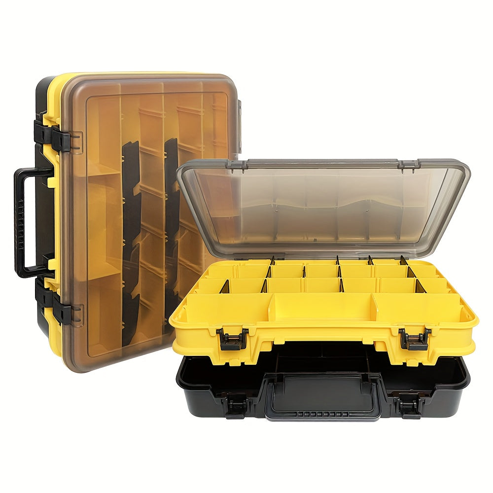 Yellow Storage Box grid Parts Box Tool Box Plastic Household Screw Box