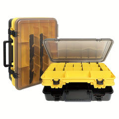 Yellow Storage Box grid Parts Box Tool Box Plastic Household Screw Box