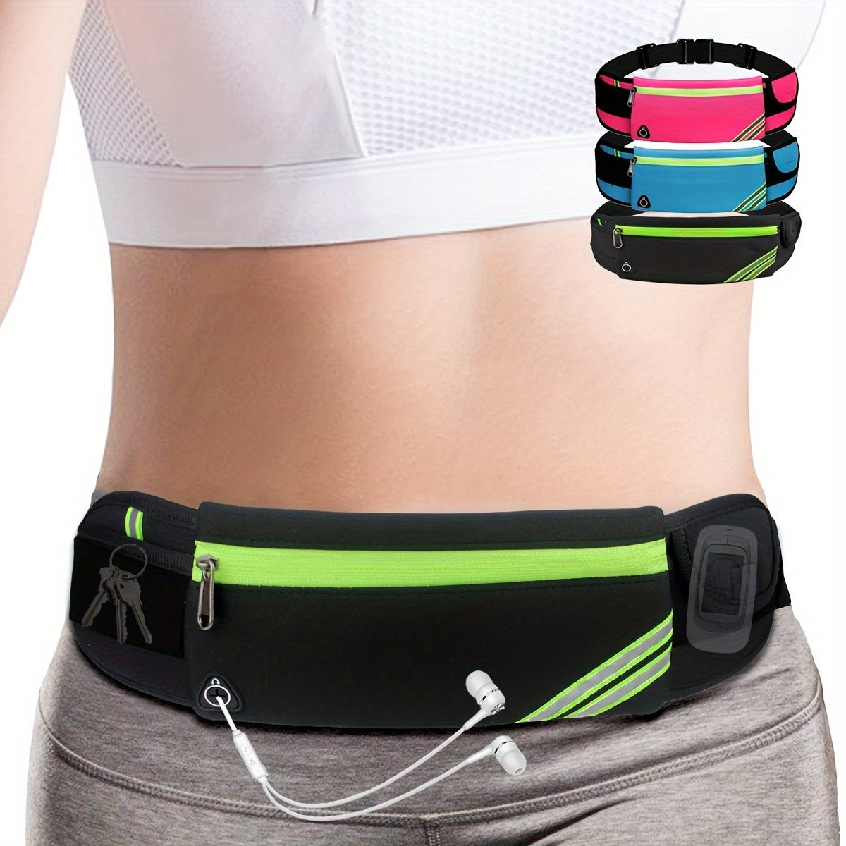 Reflective Running Belt Fanny Pack Waist Pack Bag For Hiking Cycling