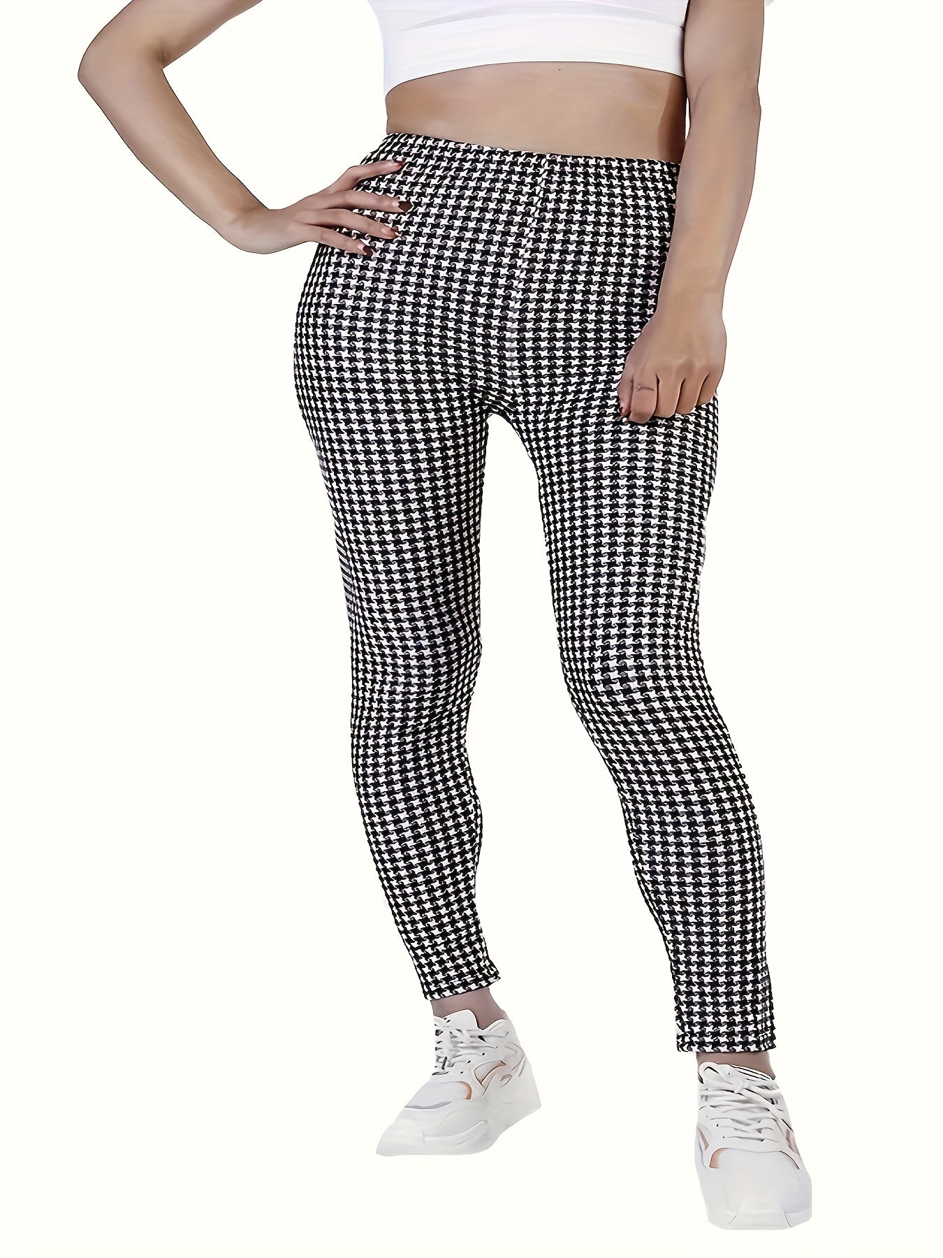  Plaid Print High Rise Leggings