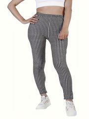  Plaid Print High Rise Leggings