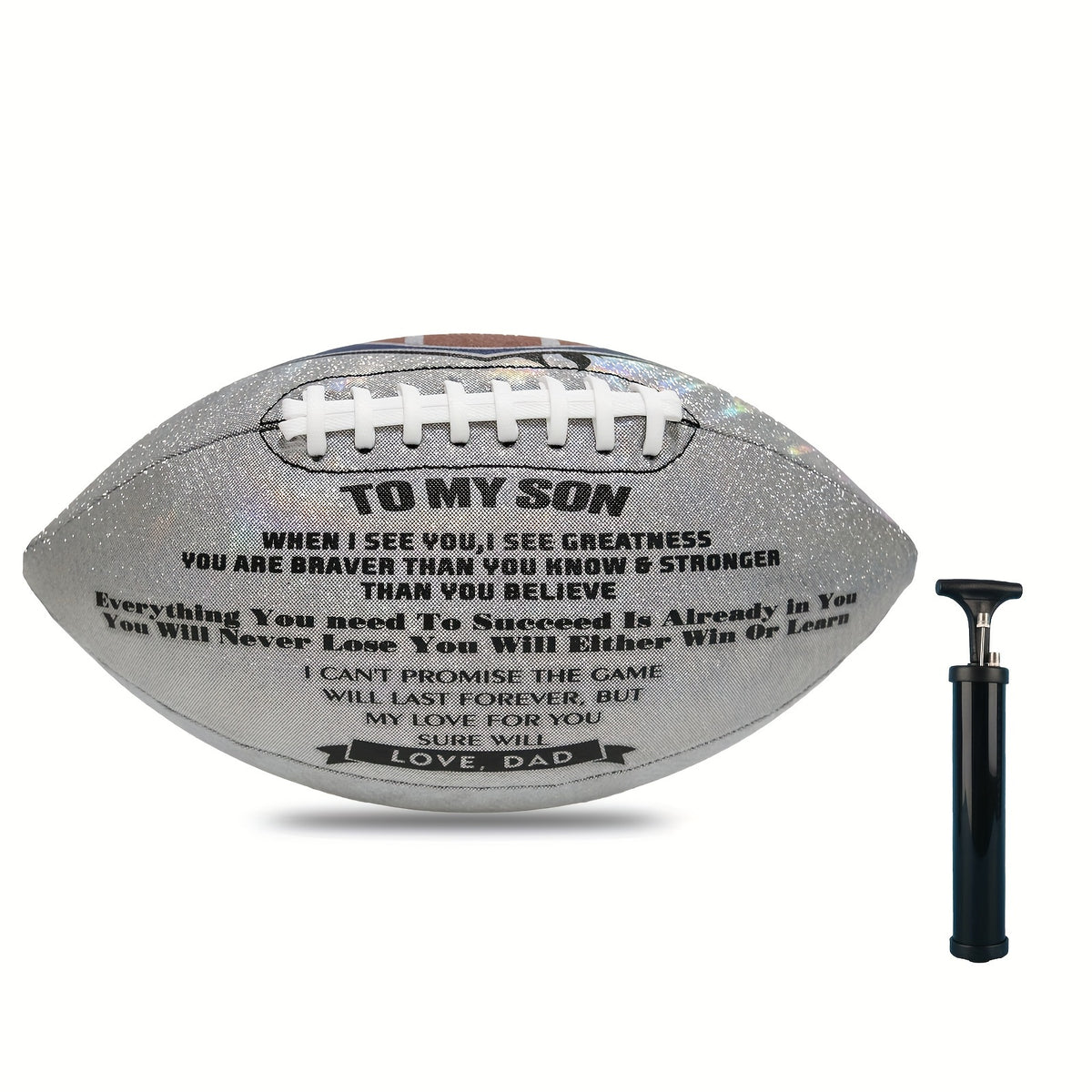 Engraved Glitter American Football Size 9 Football Training Equipment From Dad
