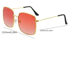 Y2K Ombre Lens Sunglasses Square Metal Glasses UV400
