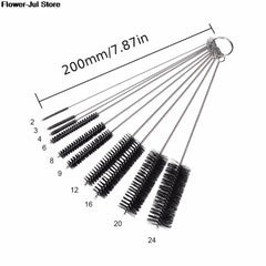 10pcs Stainless Steel Test Tube Cleaning Brushes Set