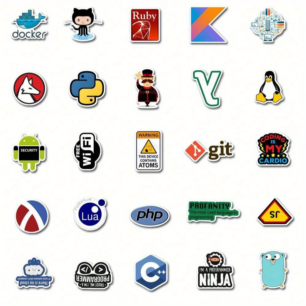 50pcs Waterproof Vinyl Stickers for Water Bottles Laptops Phones