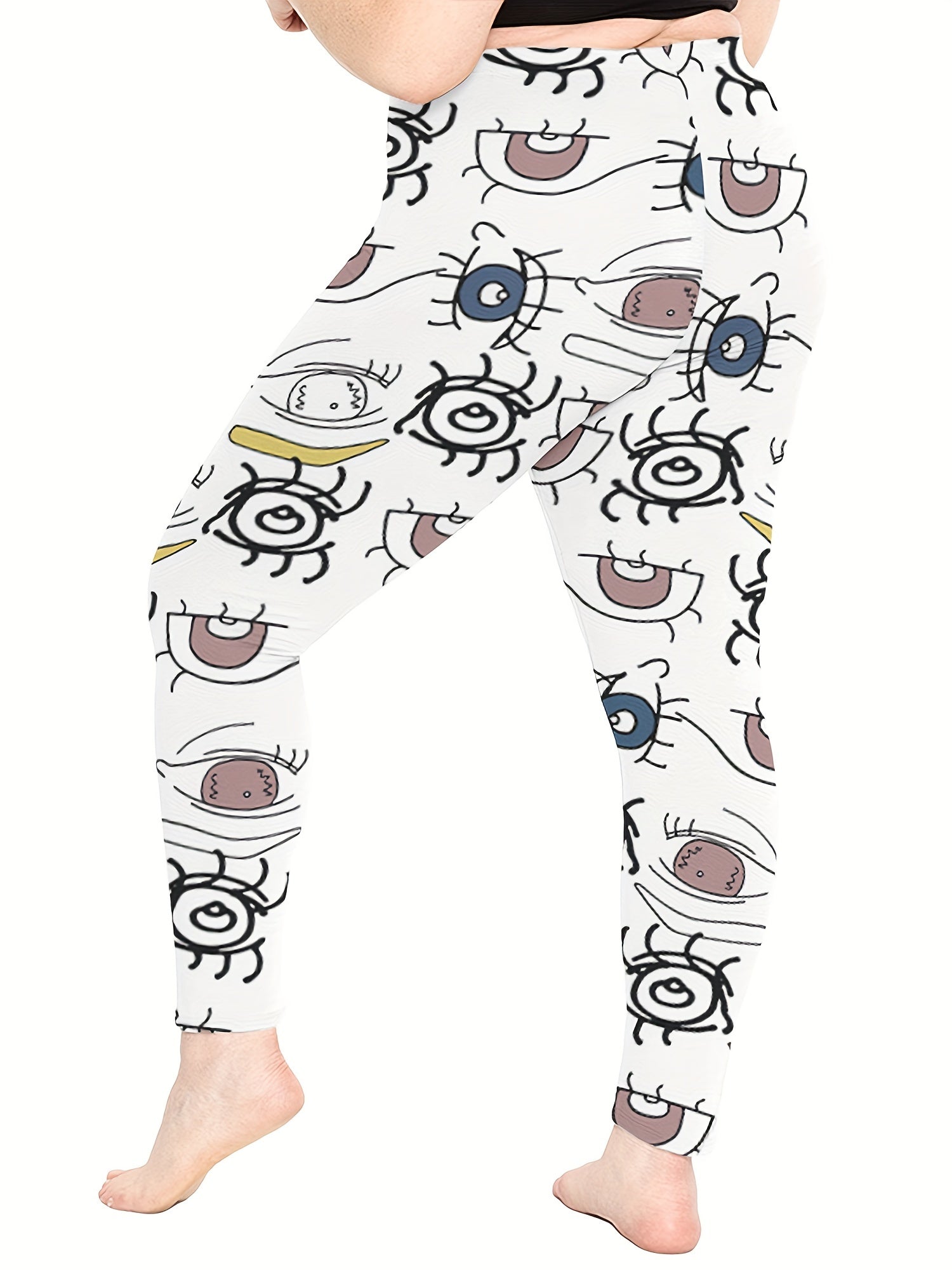  Women's Funny Eyes Print Yoga Leggings