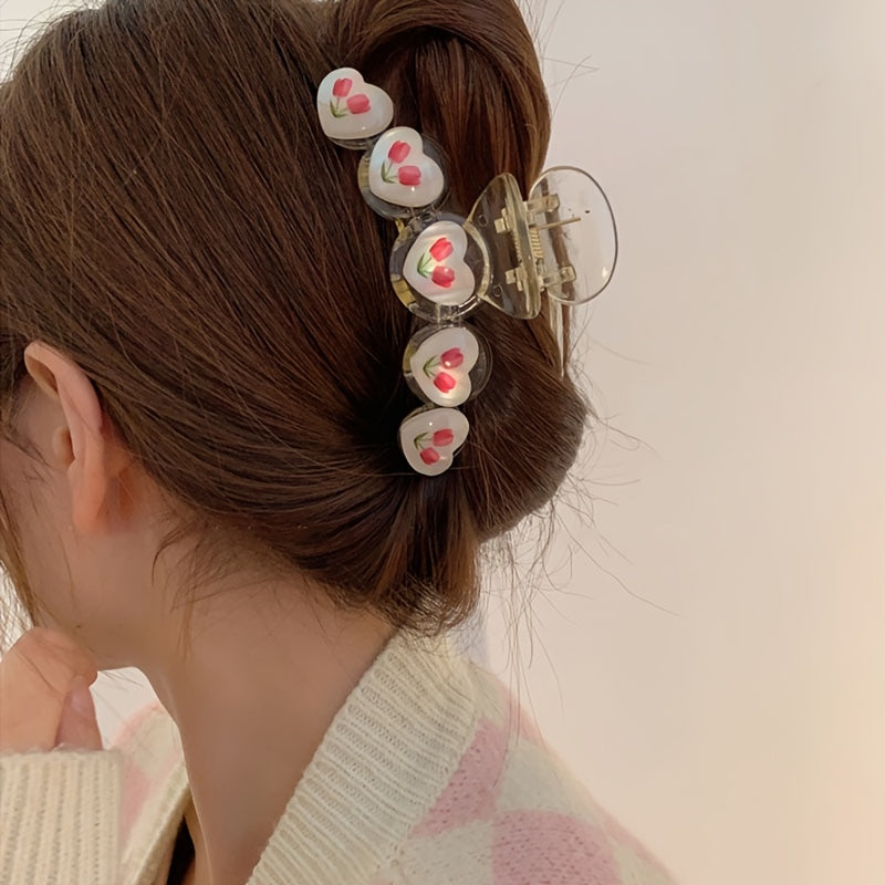 Tulip Flower Hair Claw Clip Non Slip Strong Hold Grip Hair Jaw Clip